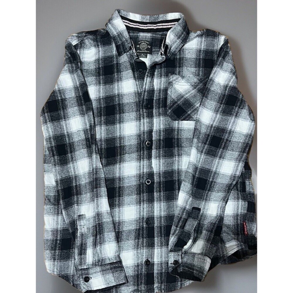 Buffalo Plaid Long Sleeve Flannel Shirt Boys L(14-16)